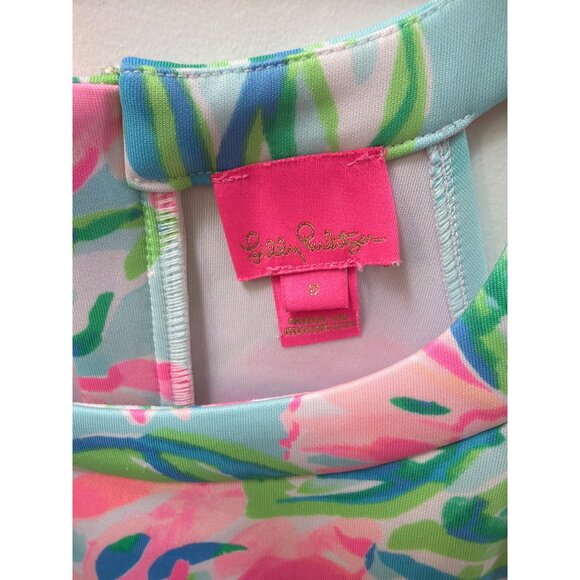 Lilly Pulitzer Girls Size 12 Floral Scalloped Hem Dress Multicolor Polyester & S - Picture 3 of 6